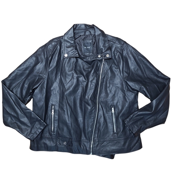 NWT Me Jane Size 3X Vegan Leather Black Jacket - Picture 1 of 4